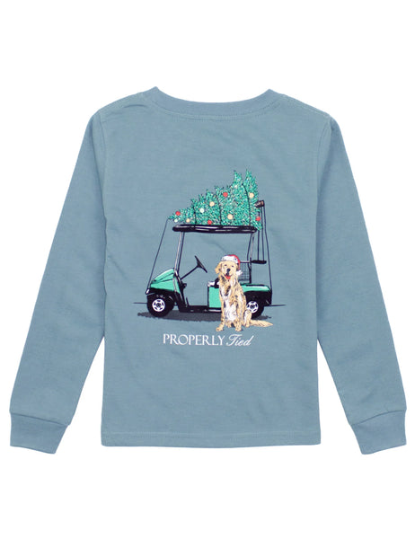 Properly Tied Boys Santa's Caddy LS Tee
