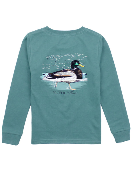 Properly Tied Boys Swimming Mallard LS Tee