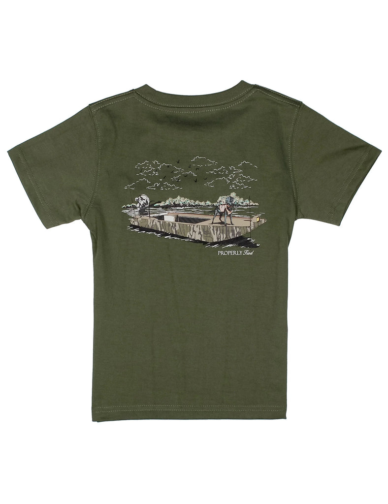 Properly Tied Boys Mossy Oak Boat Ride SS Tee