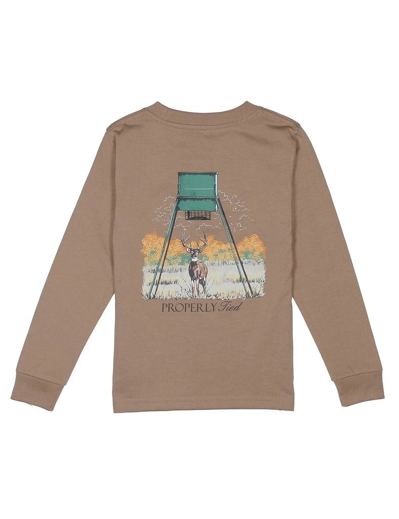 Properly Tied Boys Deer Feeder LS Tee