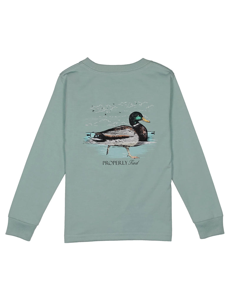 Properly Tied Boys Swimming Mallard LS Tee