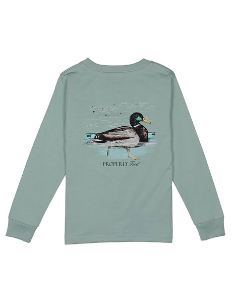 Properly Tied Boys Swimming Mallard LS Tee