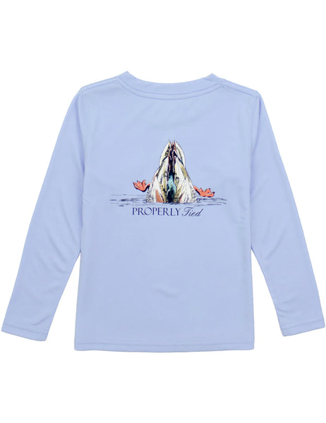 Properly Tied Boys Performance  LS Diving Mallard Tee