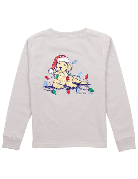 Properly Tied Boys Santa Paws LS Tee