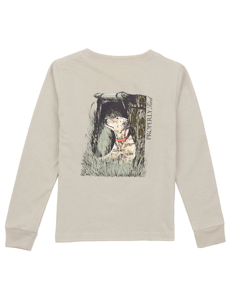 Properly Tied Boys Mossy Oak Lab LS Tee
