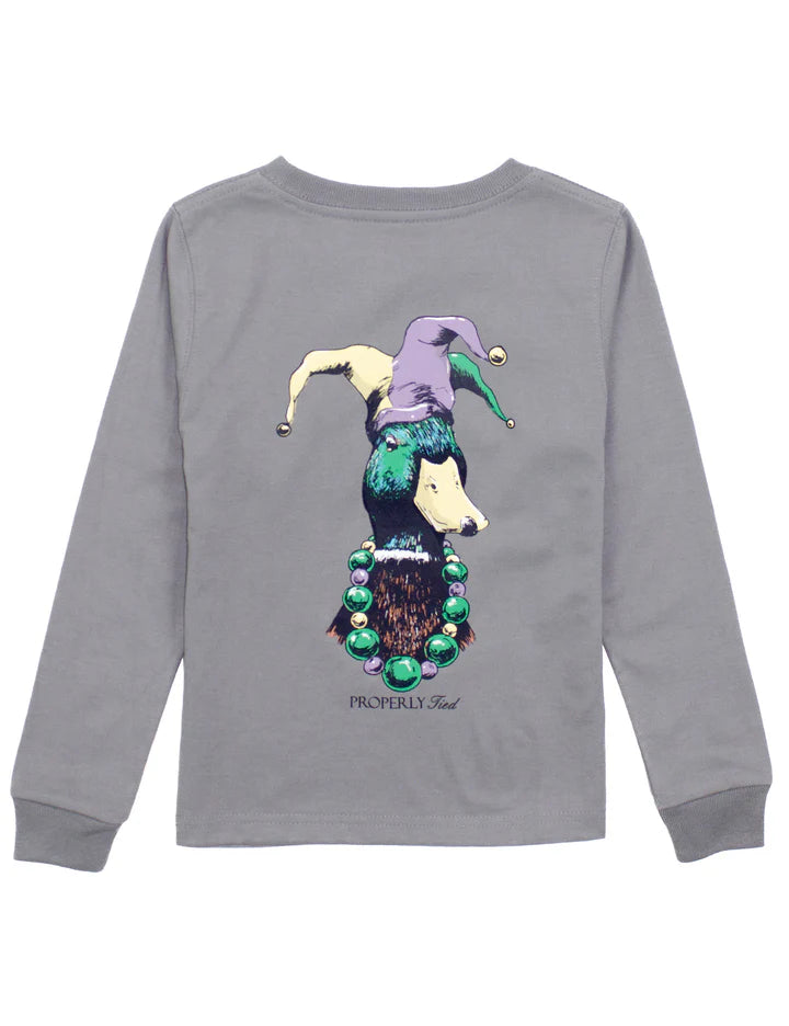 Properly Tied Boys Mardi Gras Mallard LS Tee