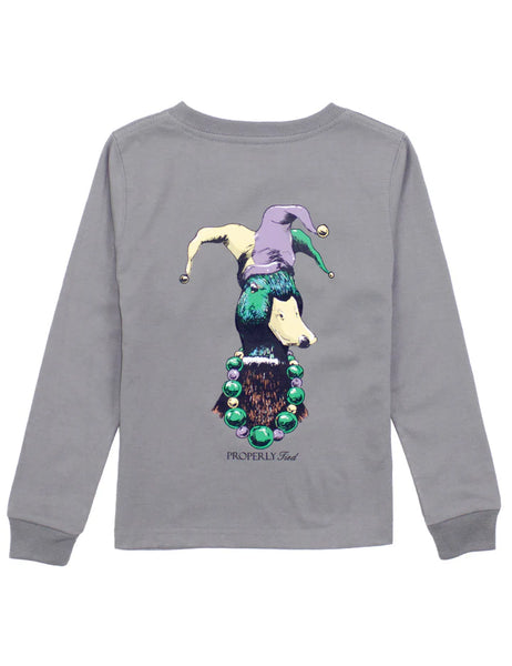 Properly Tied Boys Mardi Gras Mallard LS Tee