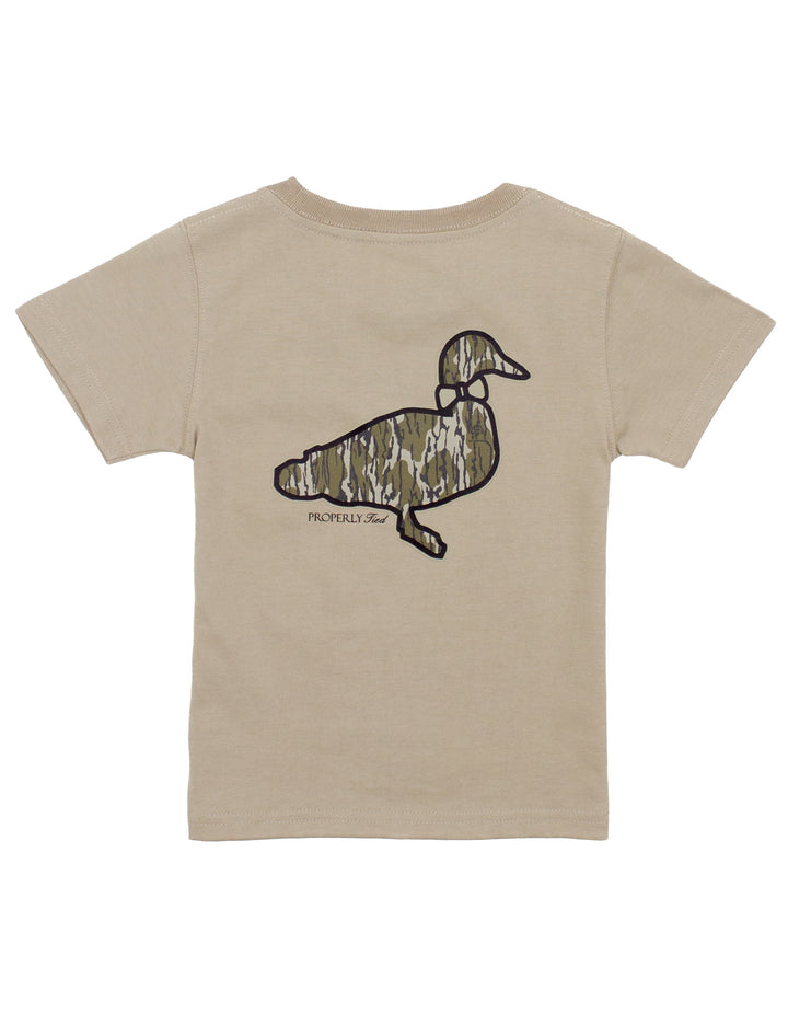 Properly Tied Boys Mossy Oak Logo SS Tee