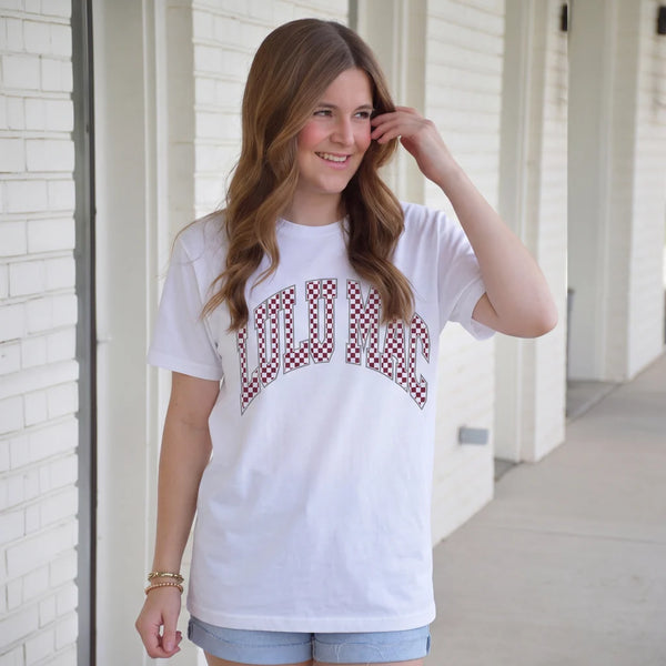 Lulu Mac Gameday Checkered Tee