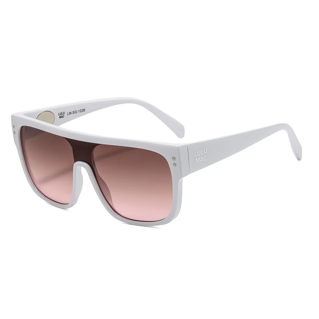 Lulu Mac White Elliot Sunglasses