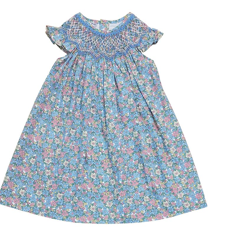 Amelia Floral Print Smocked Dress